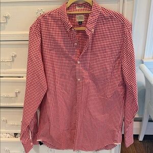 Men's Red Gingham Button-Down Shirt